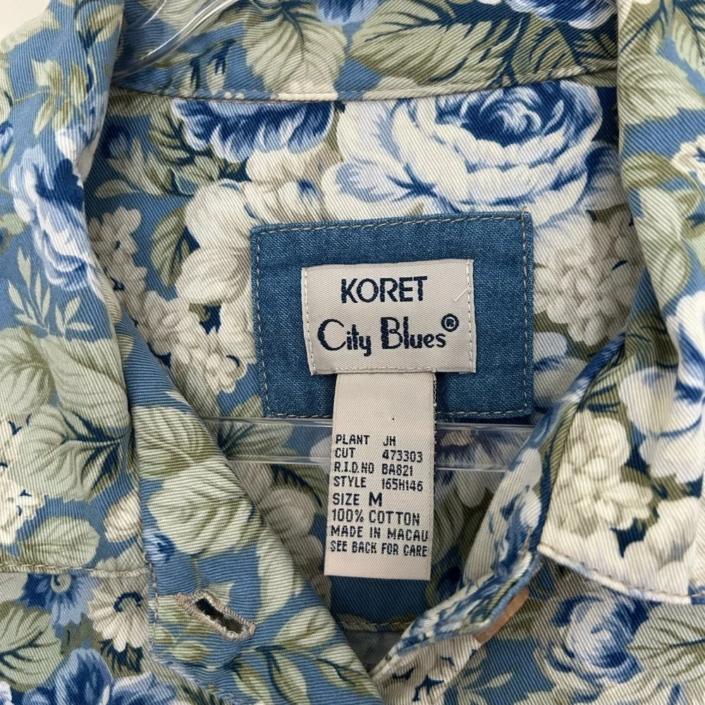 Koret City Blues‎ Rose Print Jacket Size Medium 100% cotton